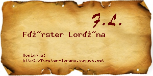 Fürster Loréna névjegykártya